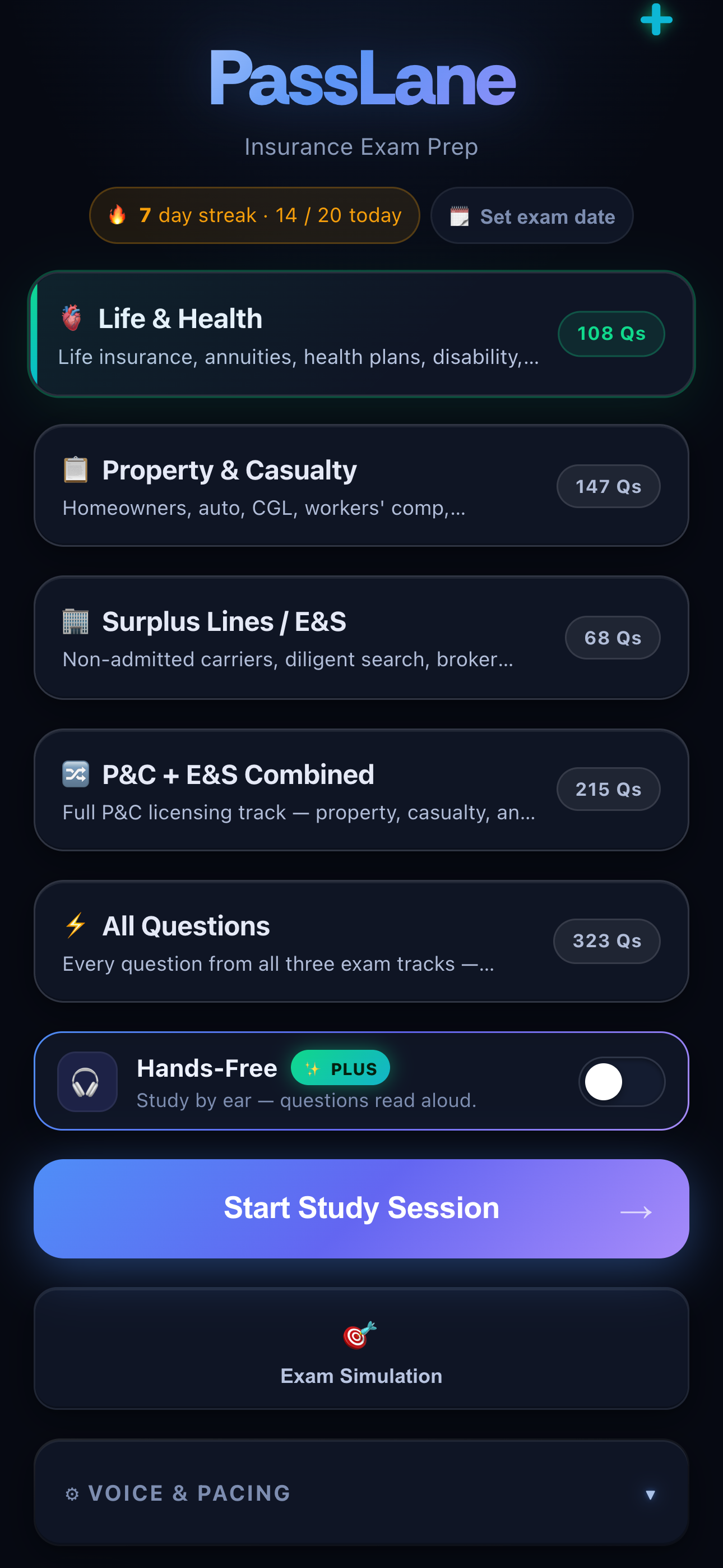 The PassLane home screen with every license line in one app